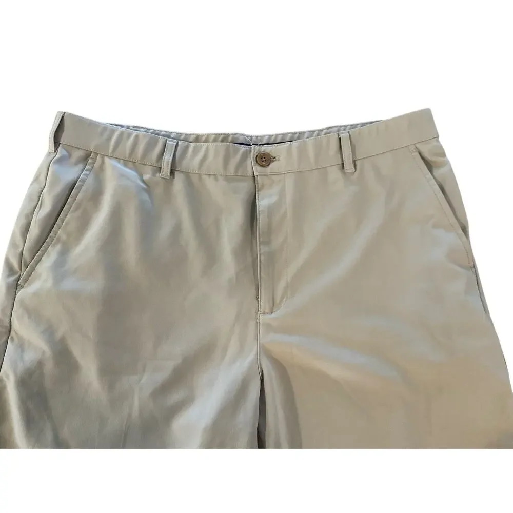 IZOD Golf Shorts Men’s 38 Khaki Straight Fit Performance Flat Front